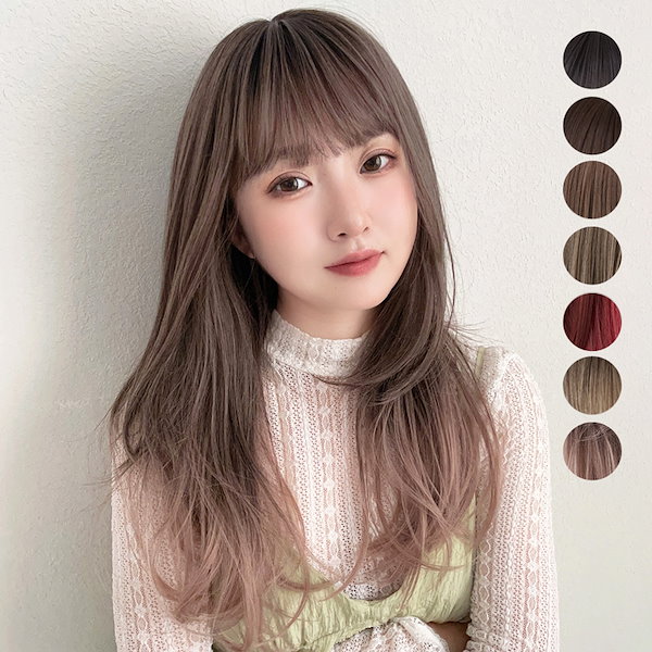 人毛100% フルウィッグ 医療用 ロングストレート ブラック 黒髪