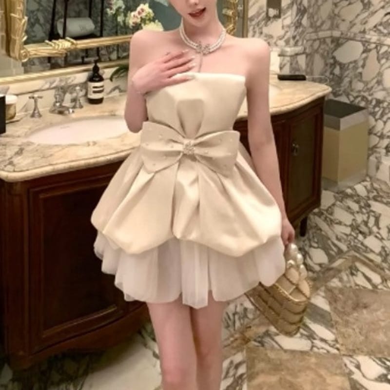 フレンチ風 ニッチ ピュア欲 風 オフショルダー ワンピース 夏