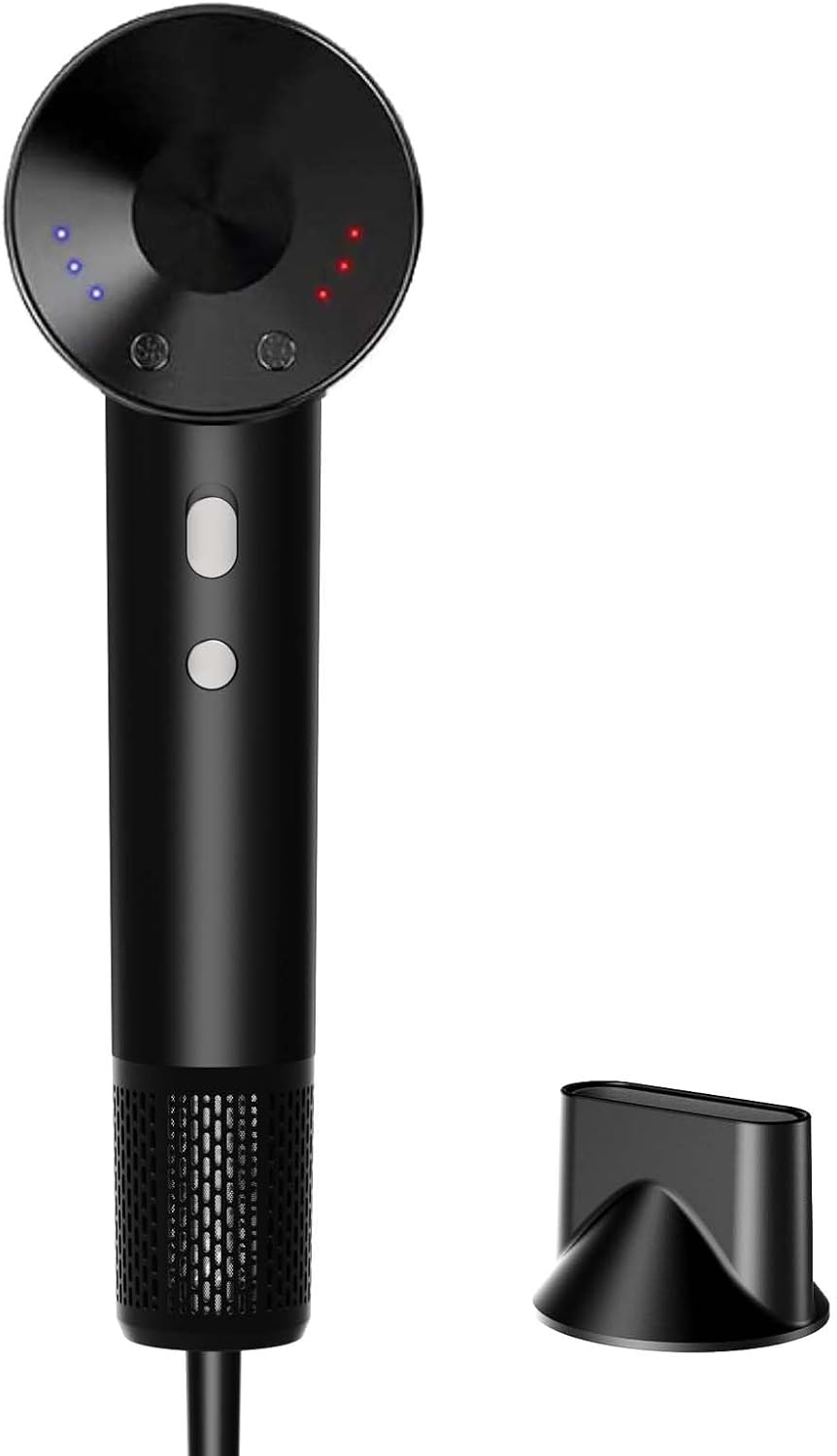 ドライヤー【25m/s風速・20sで速乾!・2億イオン髪質改善・AIマート温度制御】速乾（従来比1.8倍）ヘアドライヤー 大風量 静音 軽量 1300W 4段階温度調節&3段階風量 マグネット式 静電 6,646円