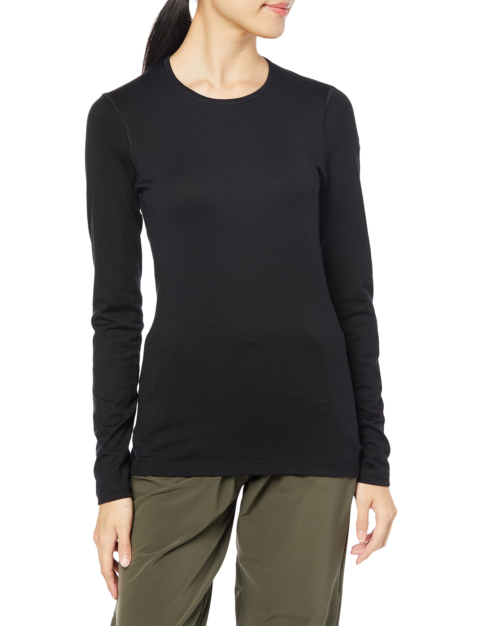 アイスブレーカー W 200 OASIS LS CREWE IXW20220 ブラック XS