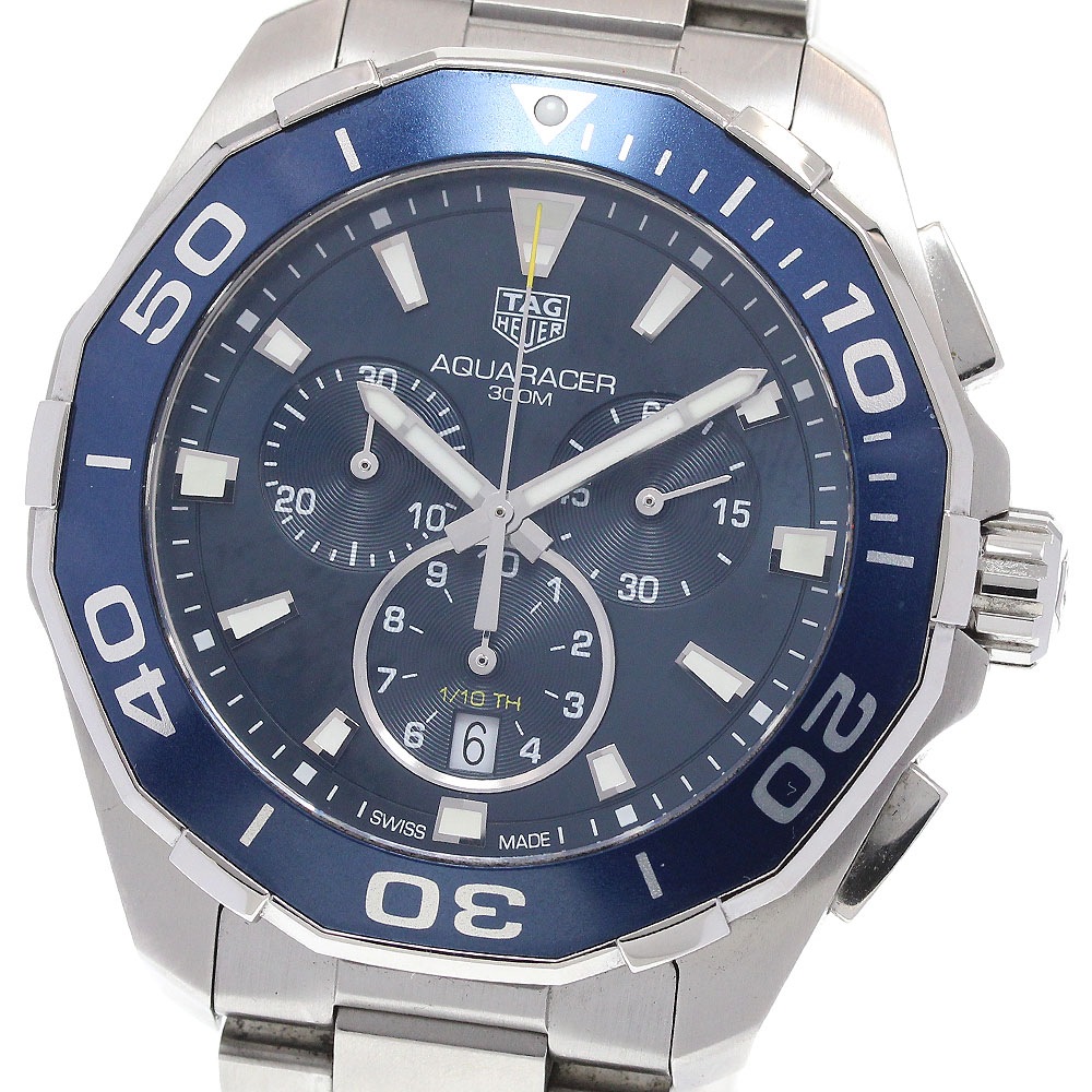 タグホイヤー TAG HEUER CAY111B アクアレーサー クロノグラフ デイト クォーツ メンズ 良品 箱・保証書付き_866267【中古】 102,685円