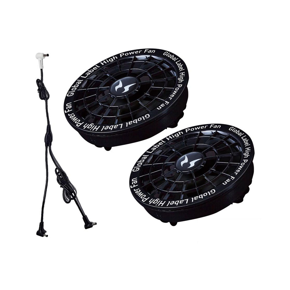 空調風神服 24VファンセットGL-1 ファン スピンロックファン 2個 ファンケーブル EFウェア Global Label 海外製 サンエス 2025 正規品 アタックベース 熱中症対策 RD95