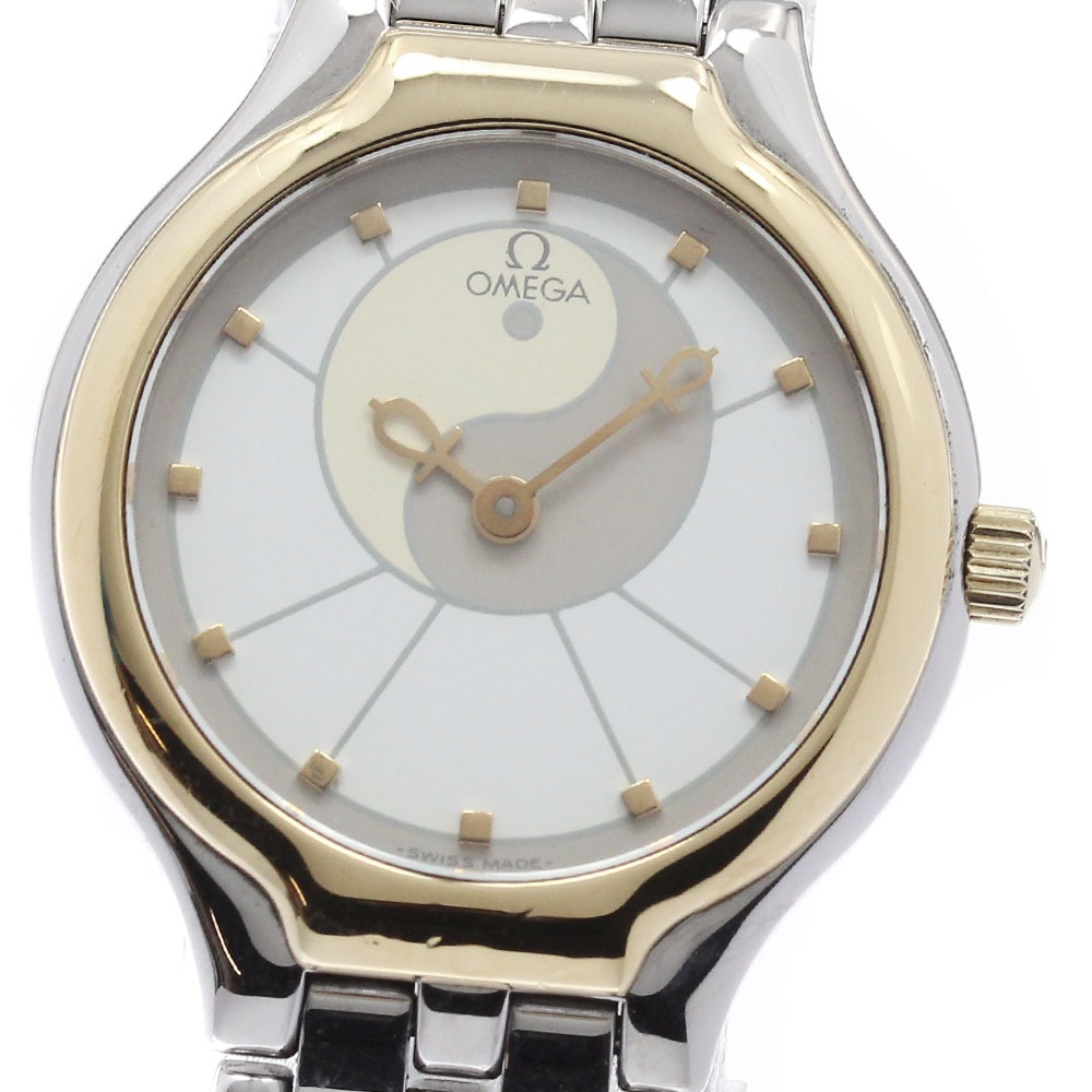 オメガ OMEGA デビル ユニークダイアル YGベゼル クォーツ レディース _953170【中古】