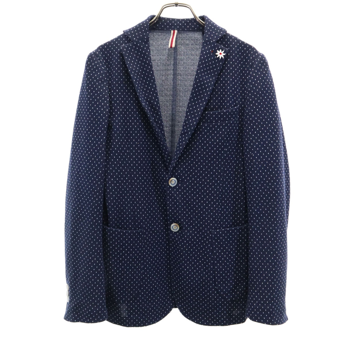 SSEINSE センス イタリア製 総柄 テーラードジャケット 44 ネイビー アンコン メンズ 古着