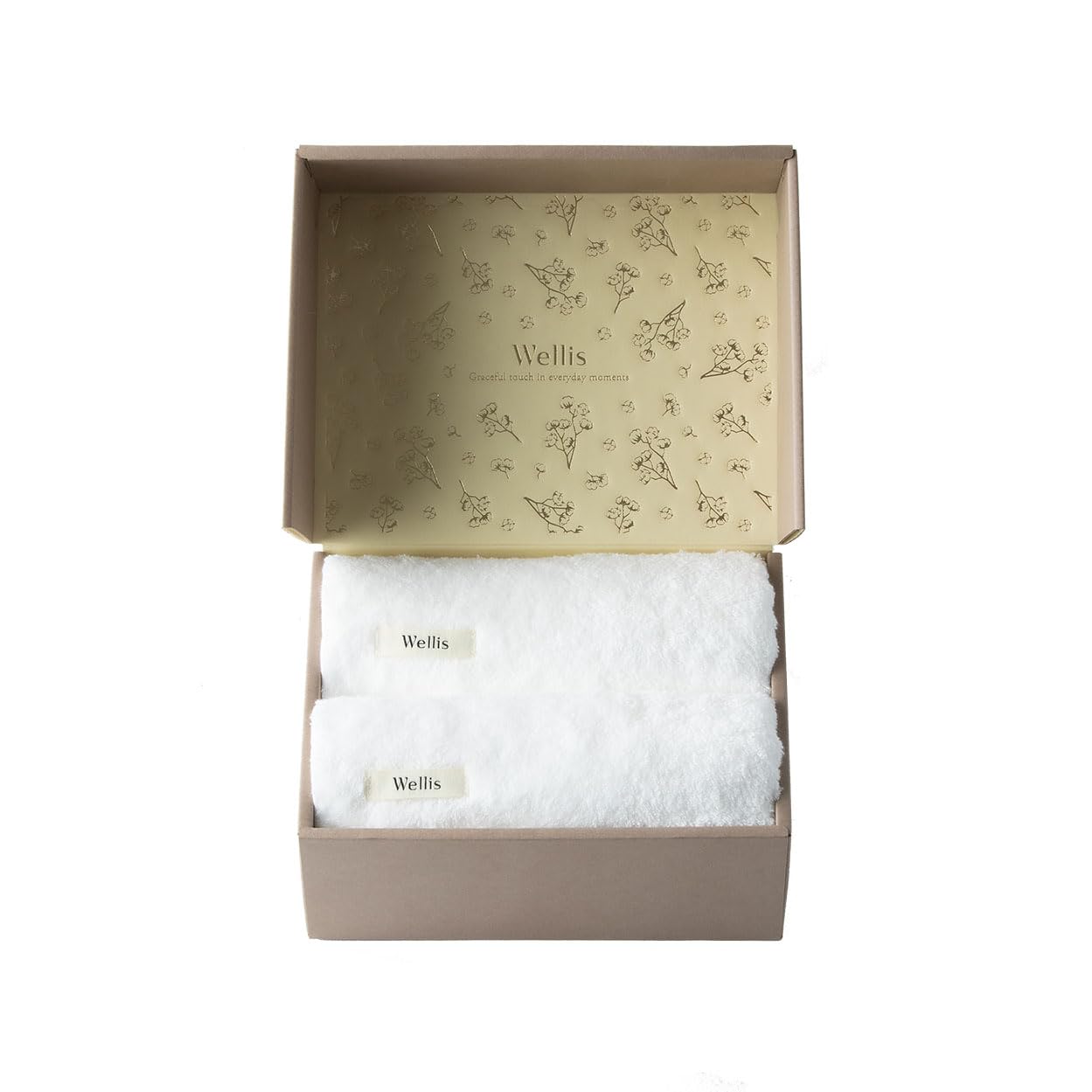 Wellis Sustainable cotton Face towel 2-pieces Gift Natural white(Wellisサスティナブルコットンフェイスタオル2枚セットギフト ナチ