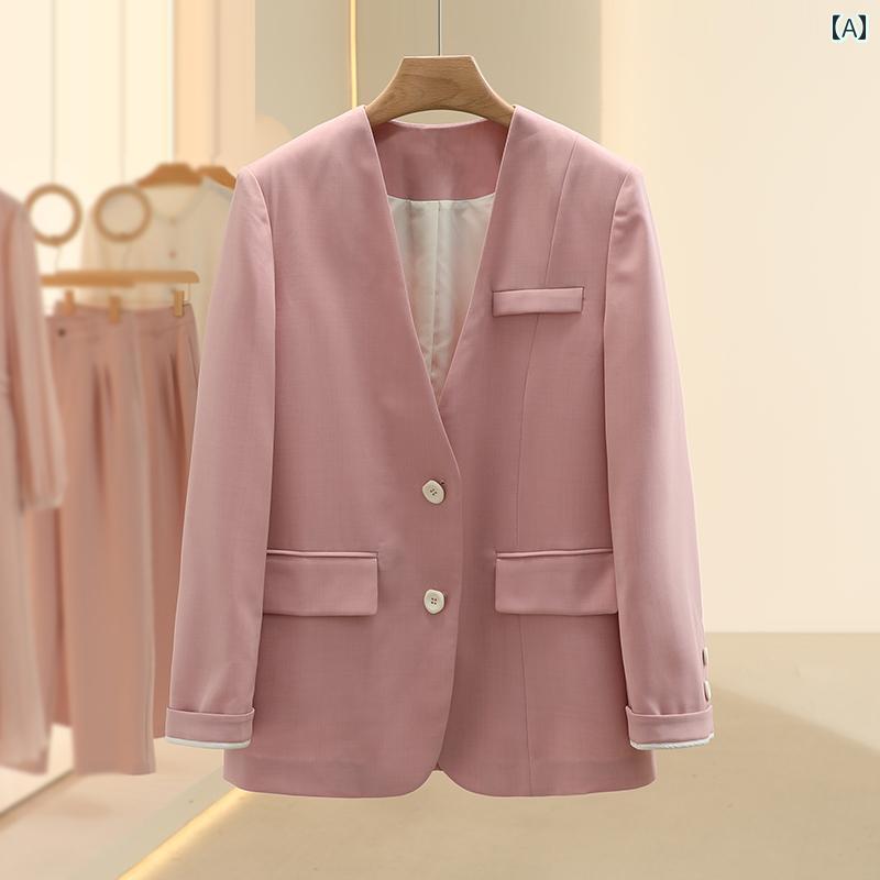 Vネック　シャツ　レディース TA 韓国 Vネックの 美しく 上品な スーツ ジャケット 2025 春 婦人服