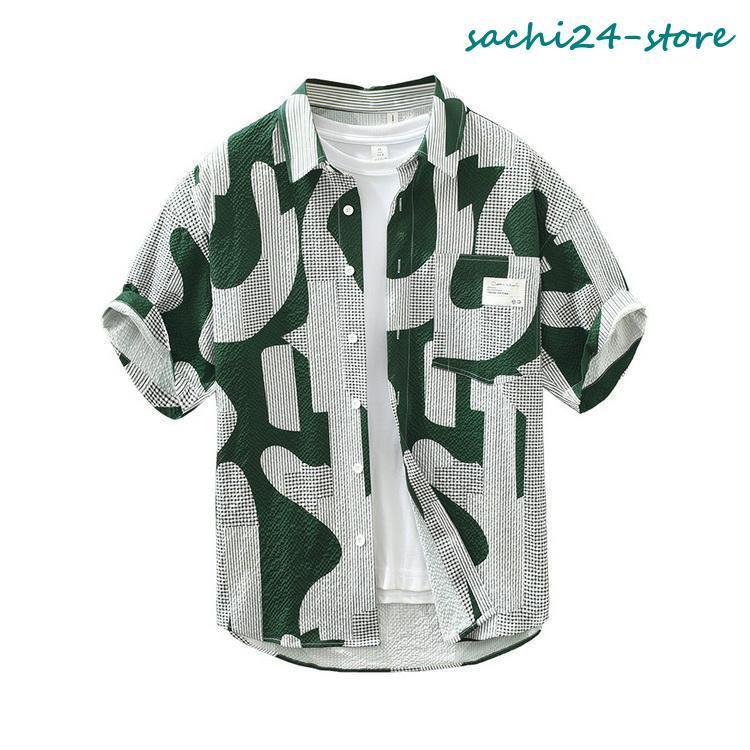 新しいデザイン シャツ 接触冷感 吸汗速乾 UVカット 半袖 カジュアルシャツ トップス 波状の凹凸 メンズ 夏服 おしゃれ