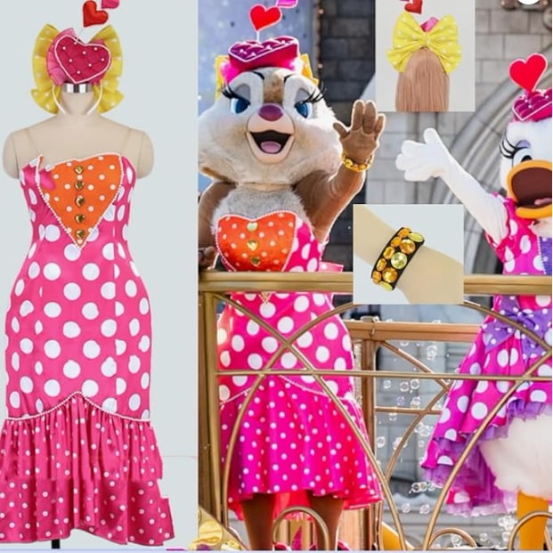 東京ディズニーランド（TDL） ディズニー・パルパルーザ ミニーのファンダーランド クラリス コスプレ衣装+ブレスレット+手袋+靴