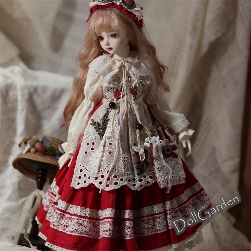 BJD ドール服 ドール用衣装セット 霜降 ドール 服 1/4 1/6 レトロドレス 帽子 幼SD/MSD/Blytheサイズ球体関節人形用
