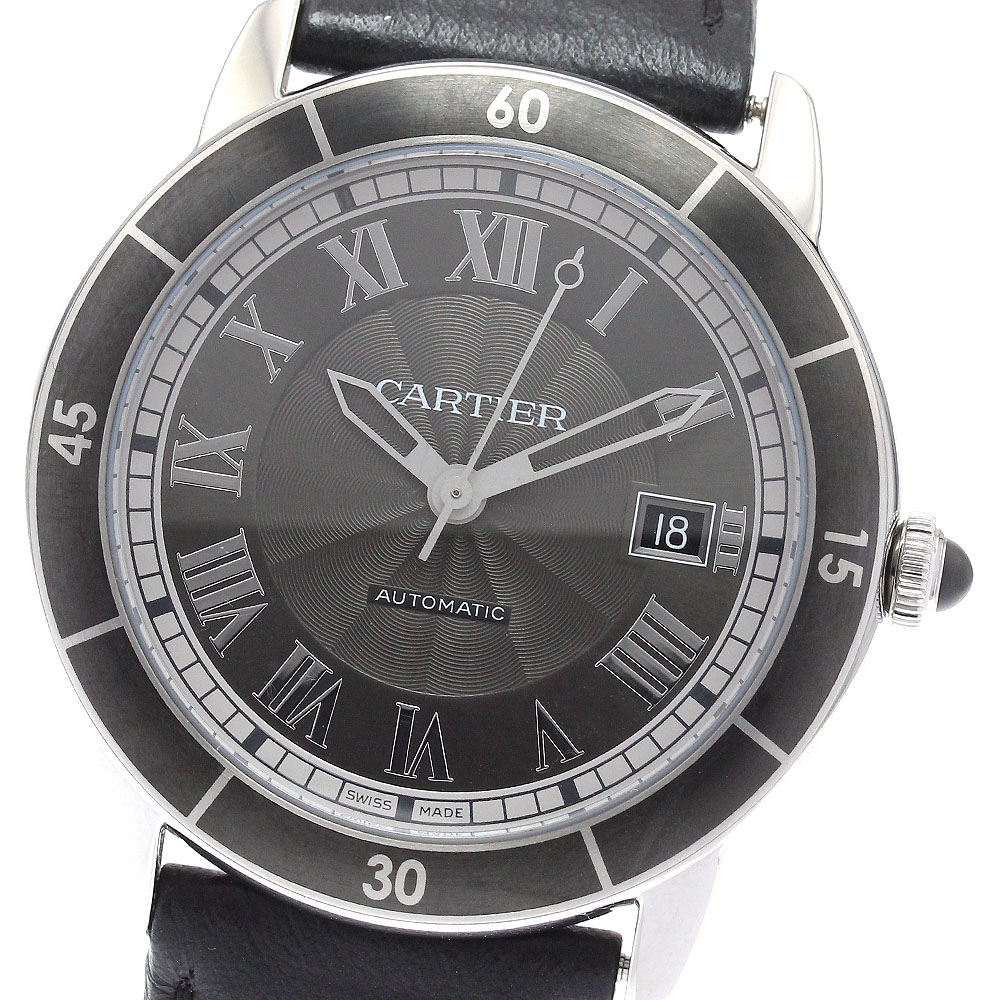 カルティエ CARTIER WSRN0003 ロンド クロワジエール ドゥ カルティエ デイト 自動巻き メンズ _939216【中古】