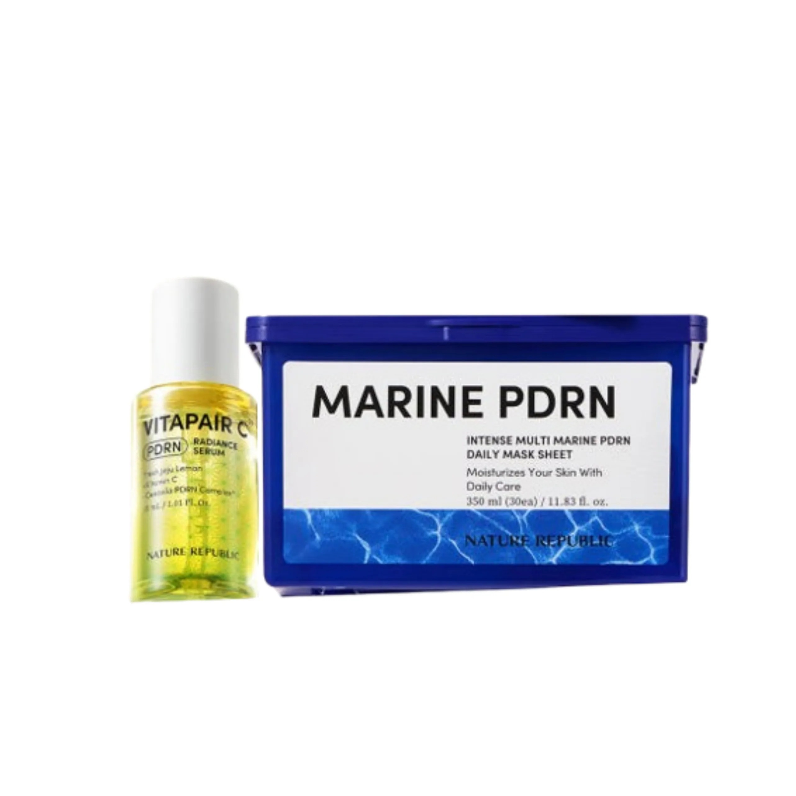 ビタフェアC PDRN 光彩セラム 30ml + 水分·弾力 インテンス マルチ マリン PDRN デイリーマスクパック (30枚)