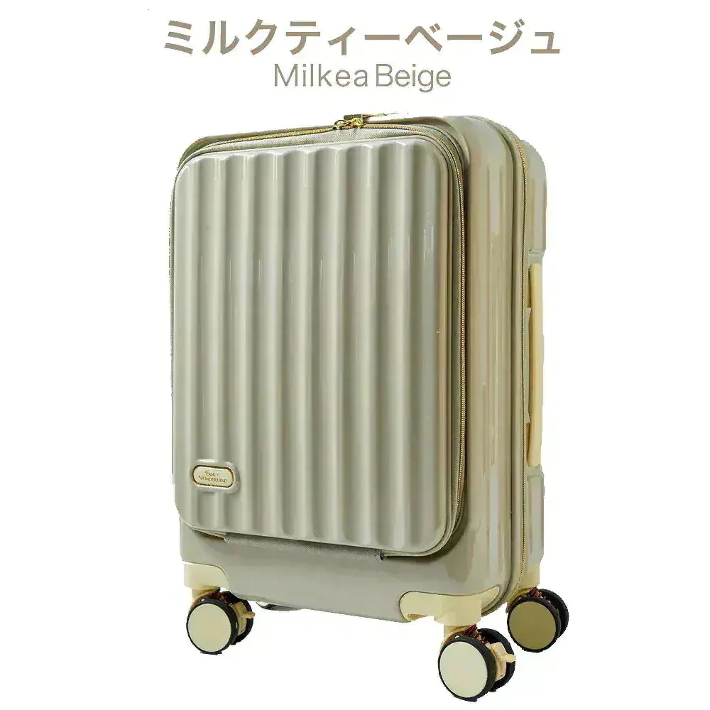 ☆フロントオープン☆機内持ち込みサイズ　ミルクティーベージュ キャリーケース Qoo10] フロントオープン スーツケース 機内持ち : バッグ・雑貨