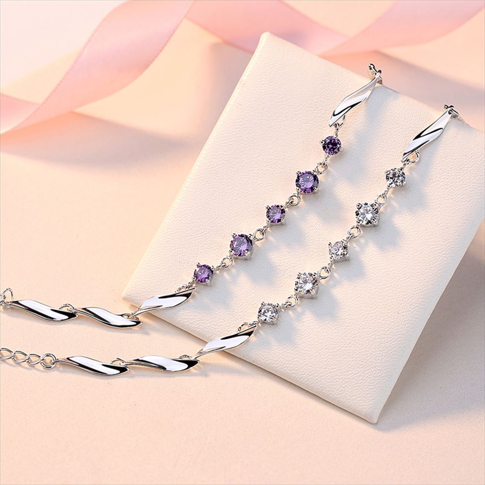 ブレスレット レディース 上品CZダイヤ(キュービックジルコニア) 豪華5粒 プラチナコーティング シルバー925 キラキラ ギフト 人気 彼女 妻 女性 誕生日プレゼント 6,783円