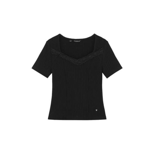 YQ2K2447 女性レース配色半袖Tシャツ