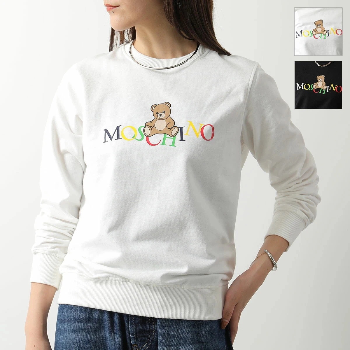 MOSCHINO KIDS モスキーノ キッズ トレーナー HNF08V LCA60 レディース ガールズ 長袖 スウェット クルーネック 裏起毛 ロゴ テディベア カラー2色