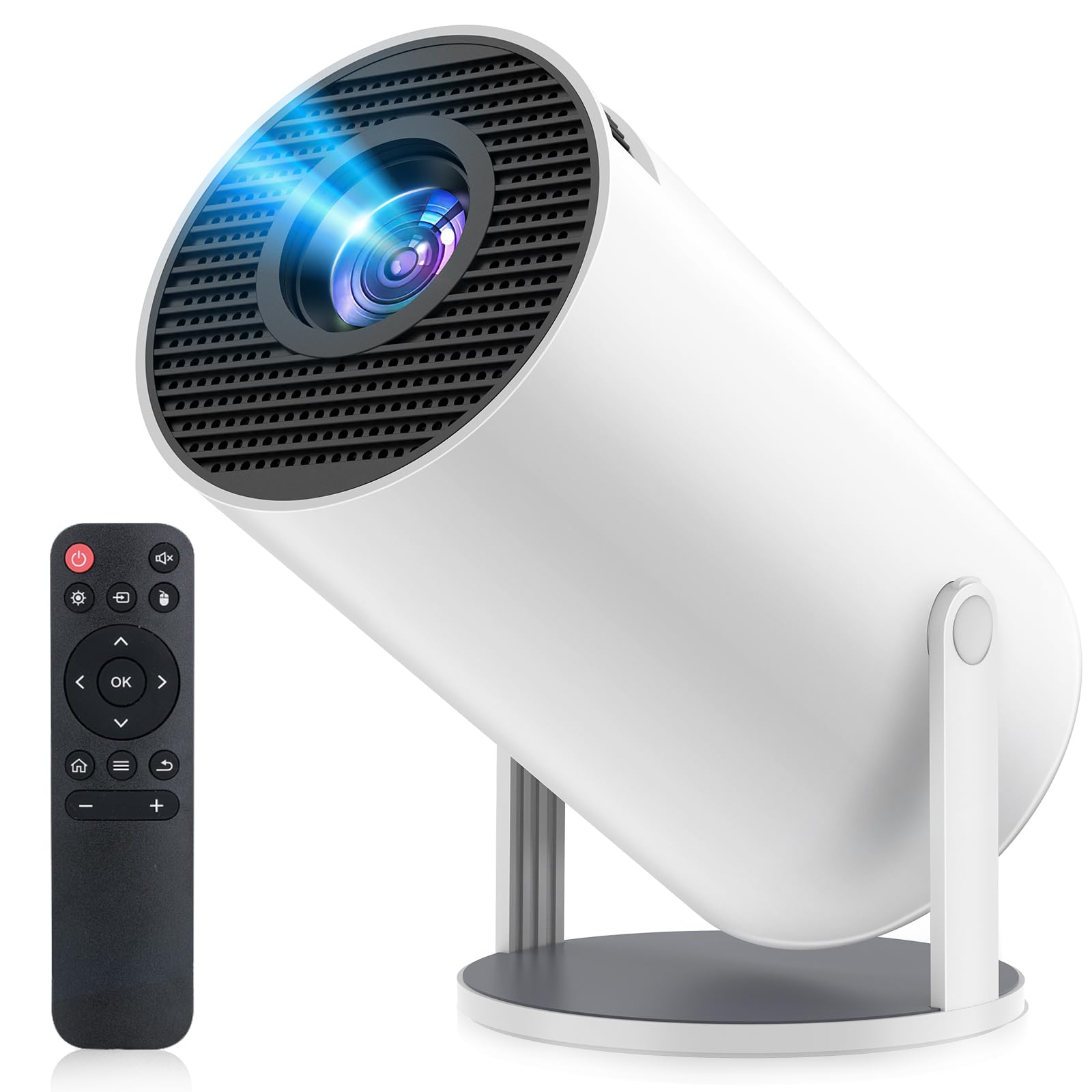 プロジェクター 家庭用【2026年進化モデル27000LM4K対応】超小型 270回転 高輝度 1080P 天井投影 Wi-Fi6大画面 Android TV搭載 Bluetooth5.4 Hi