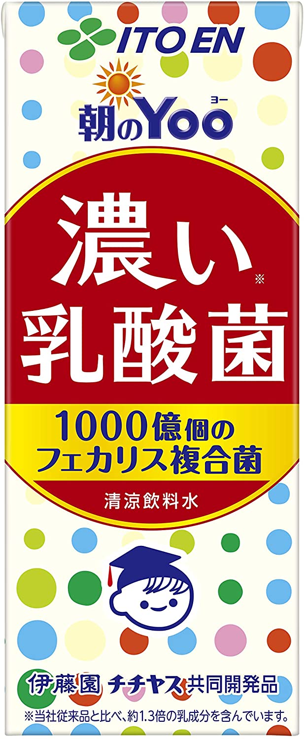 朝のYoo 濃い乳酸菌 (紙パック) 200ml24本2ケース(計48本) 伊藤園 チチヤス