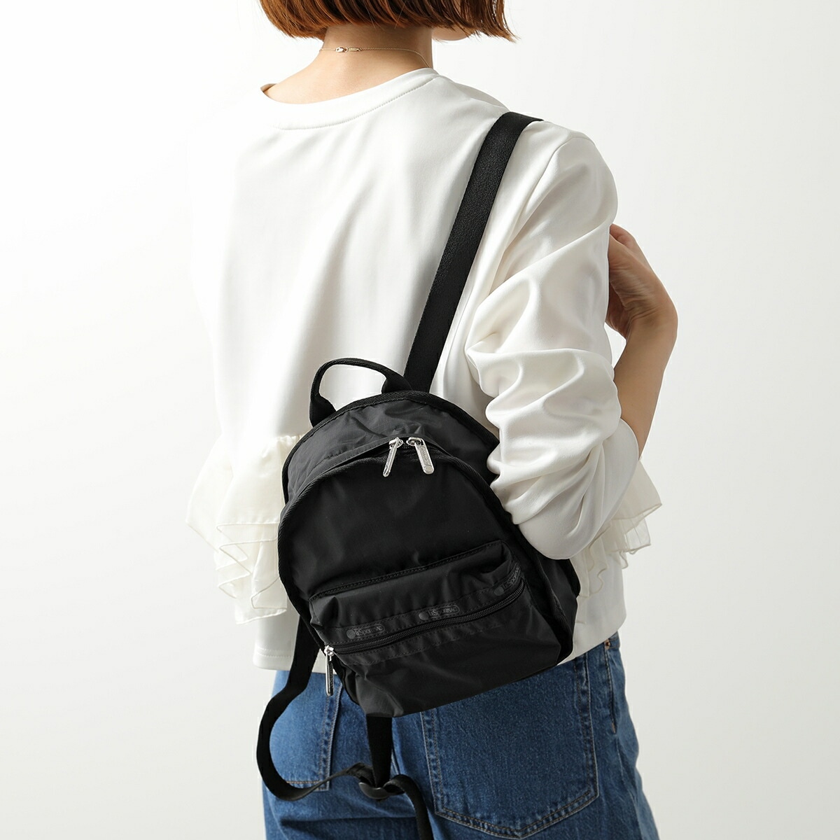 LeSportsac レスポートサック バックパック MINI ROUTE BACKPACK 1580 レディース ナイロン リュック ミニバッグ 鞄 R086/RECYCLED-BLACK