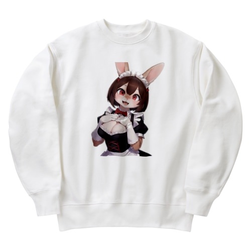 【文字入れ可能受注生産】ウサギの女の子　メイド　ケモナー　ネザーランドドワーフ ヘビーウェイトスウェット