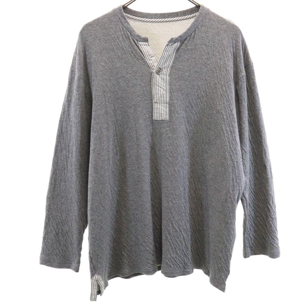 Ys for living ワイズフォーリビング 日本製 長袖 ハーフボタン カットソー L グレー メンズ 古着