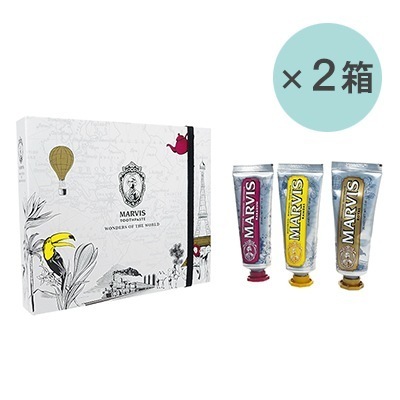 Marvis マービス トゥースペーストワンダーズオブザワールド 25ml3本 2箱 Toothpaste Wonders Of The World 海外直送日時指定不可ヤマト国際便発送