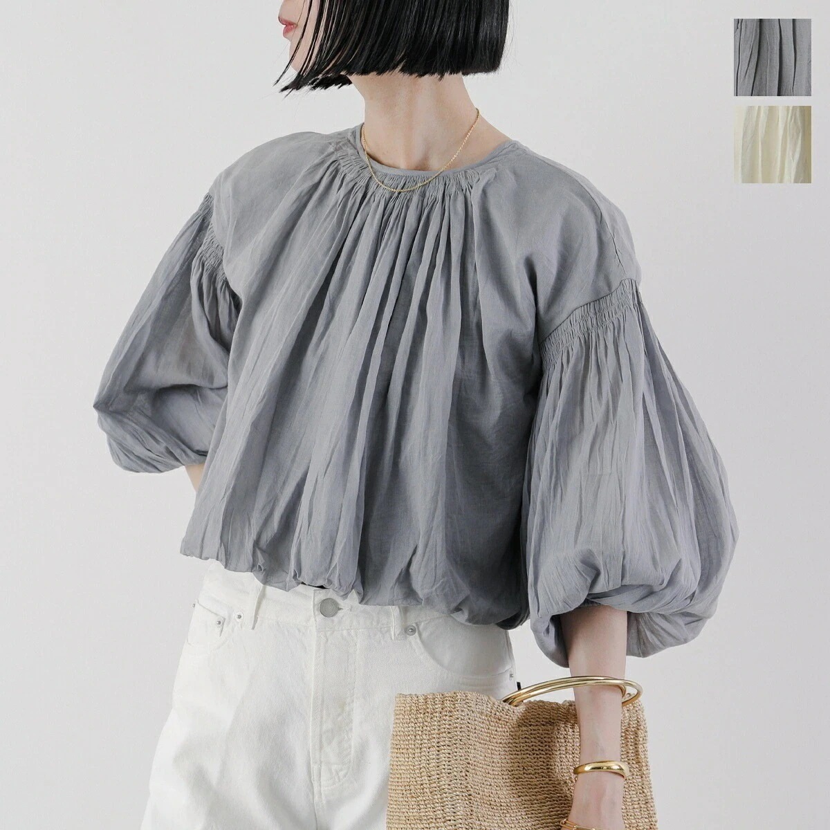 MARILYN MOON SOI-MeME マリリンムーン ソワメム ブラウス volume gather balloon blouse 4251-124 レディース ギャザー バルーン 2way カ