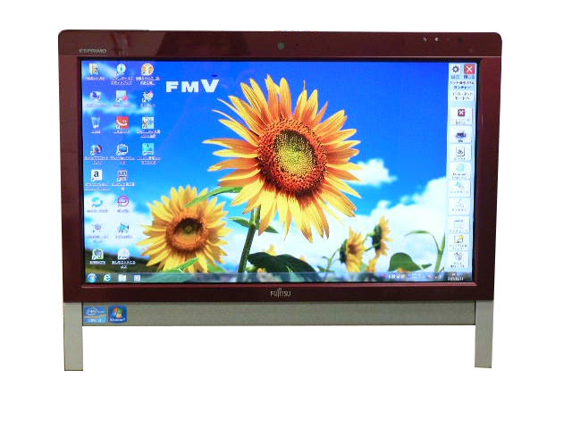 富士通 デスクトップパソコン 中古パソコン FH54/DT レッド デスクトップ 一体型 本体 Windows7 DVD 地デジ 4GB/500GB 送料無料 中古