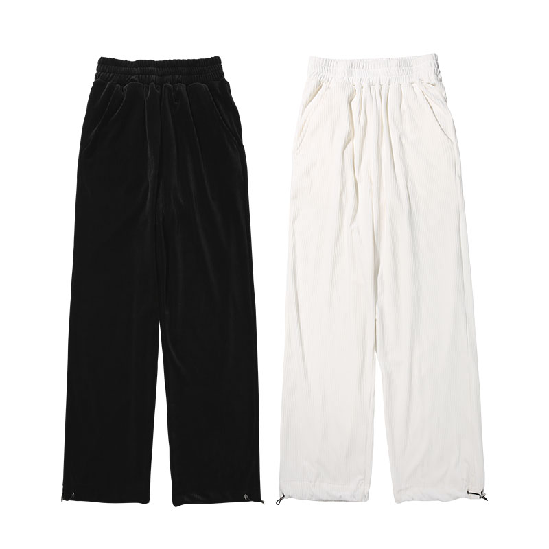 CORDUROY FLEECE WIDE PANTS 柔らかい素材 ストリング付きジョガーパンツ ワイドパンツ 2色 3サイズ