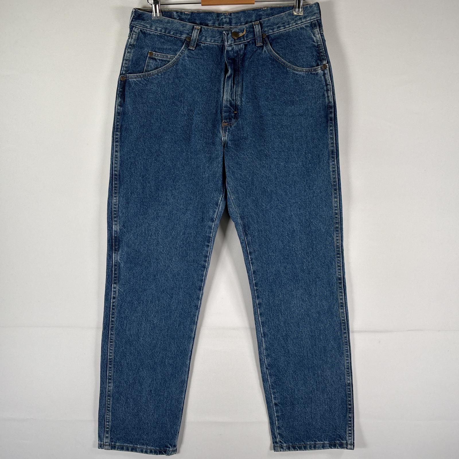 古着 デニムパンツ デッドストック タグ付 長ズボン レギュラーフィット ジーパン w34 L30 ブルー系 メンズ