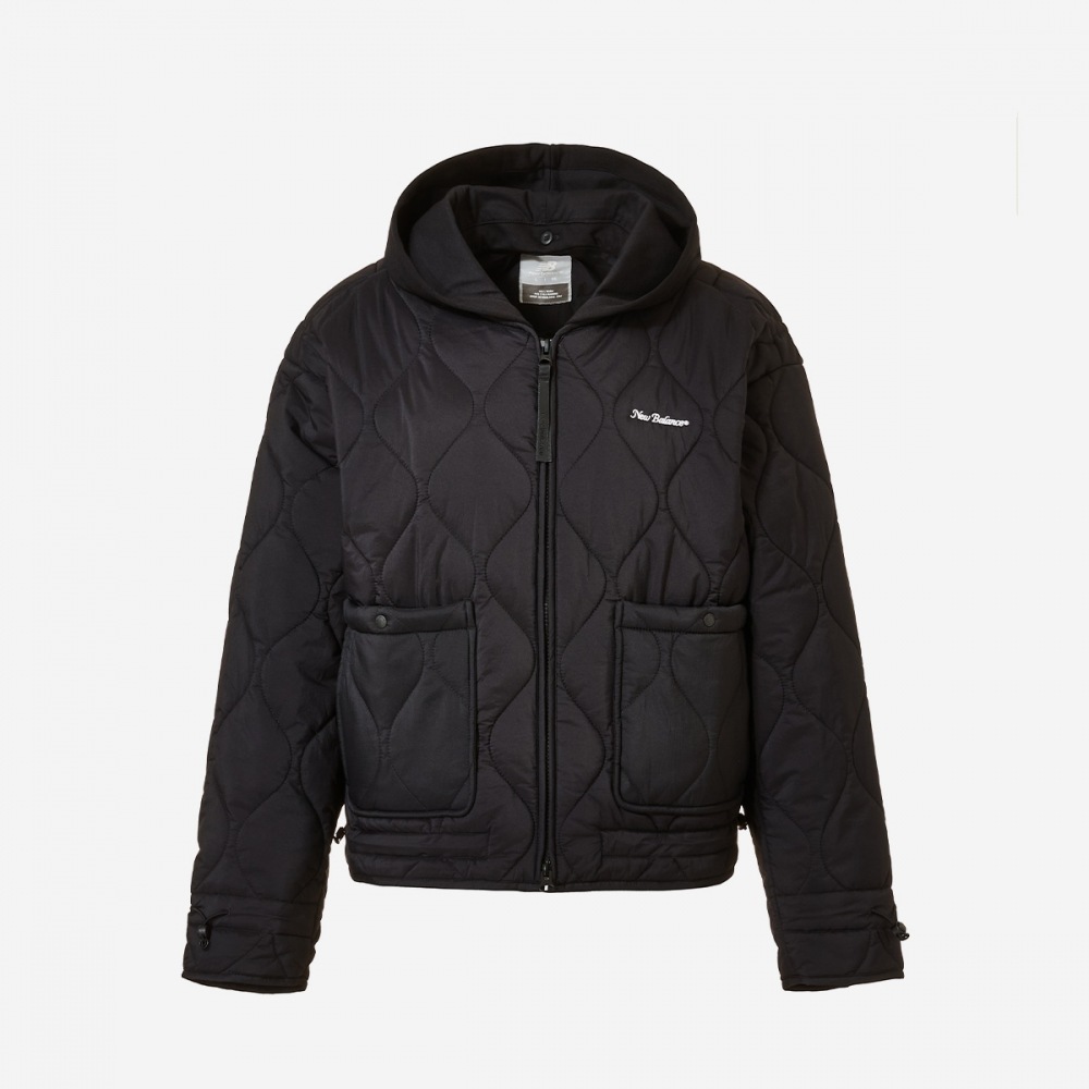 ニューバランス女性用パーカーセミクロップパッド入りジャケット NBNQEBW902-(19) ブラック