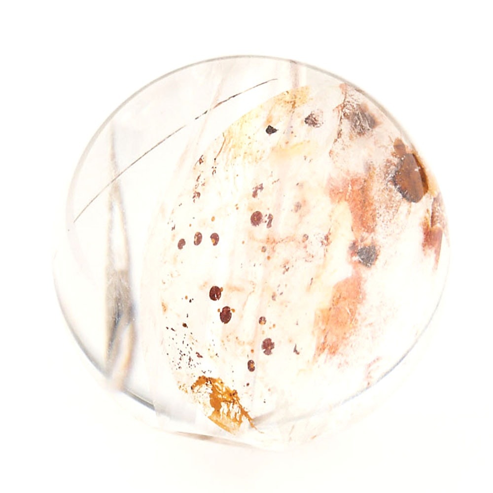 「1点もの 現品」 1粒売り 天然 オーラクォーツ ブラジル産 13mm パワーストーン バラ売り 天然石 パワーストーン ばら売り ビーズ 穴あき 1玉売り アクセサリー パー zz000123-k