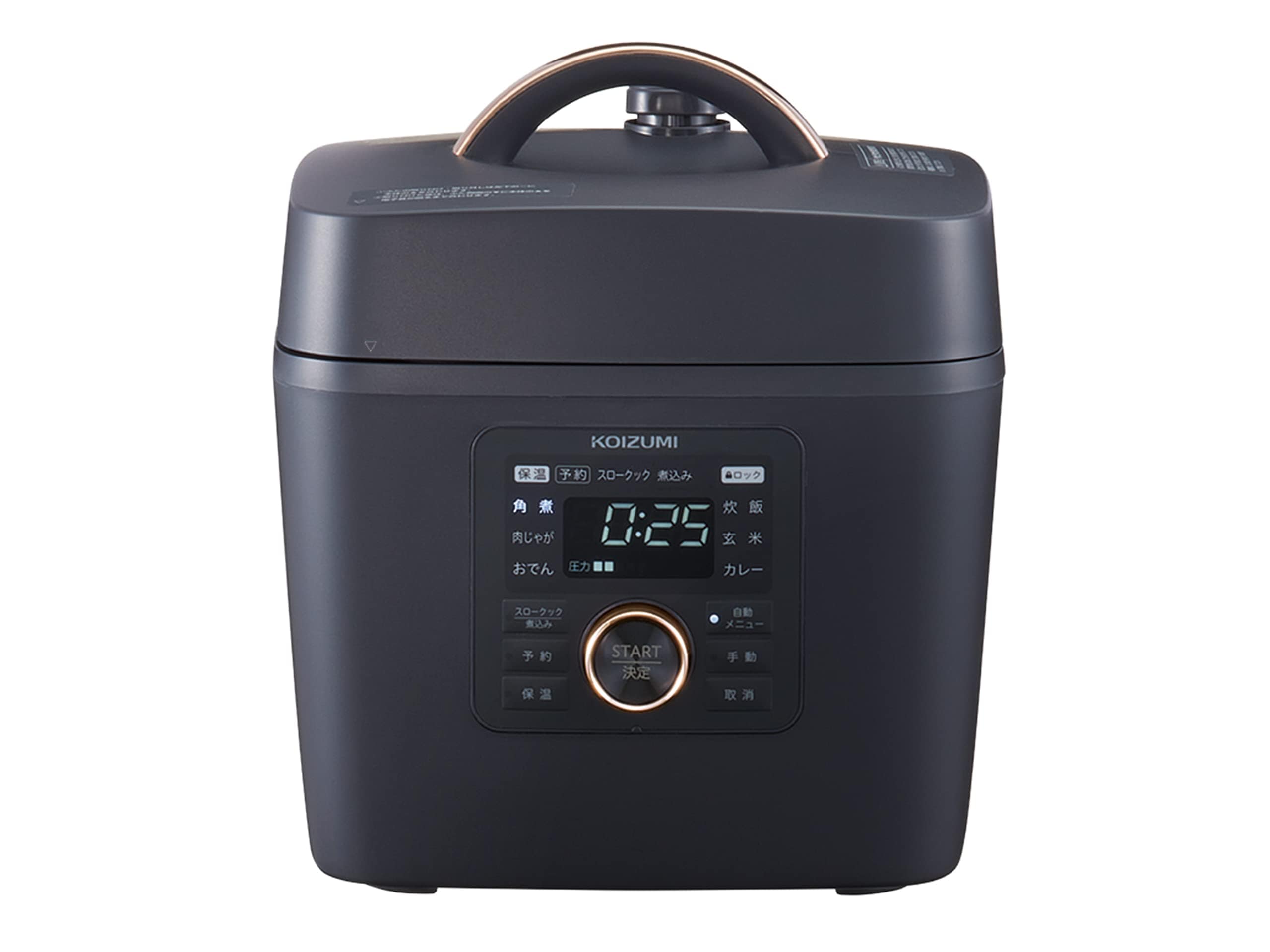 コイズミ マイコン電気圧力鍋 1.6L 6種類自動メニュー ワンタッチ 52品搭載レシピブック付き ブラック KSC-3502/K