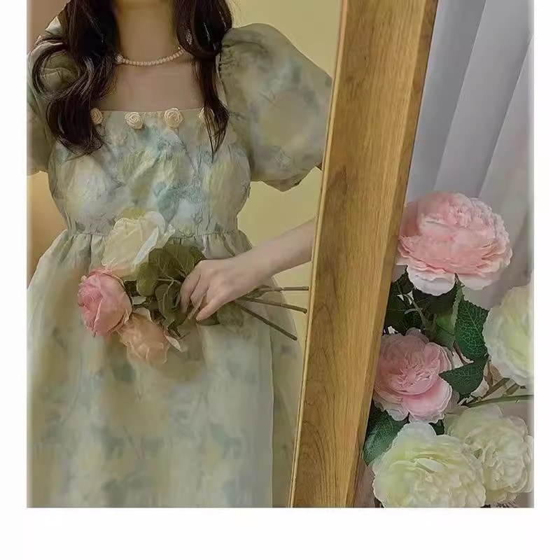 【1つ買うと10つ無料】2025穏やかな風のドレス甘い夏のプラットフォーム甘い甘いプリンセスパントンスカート