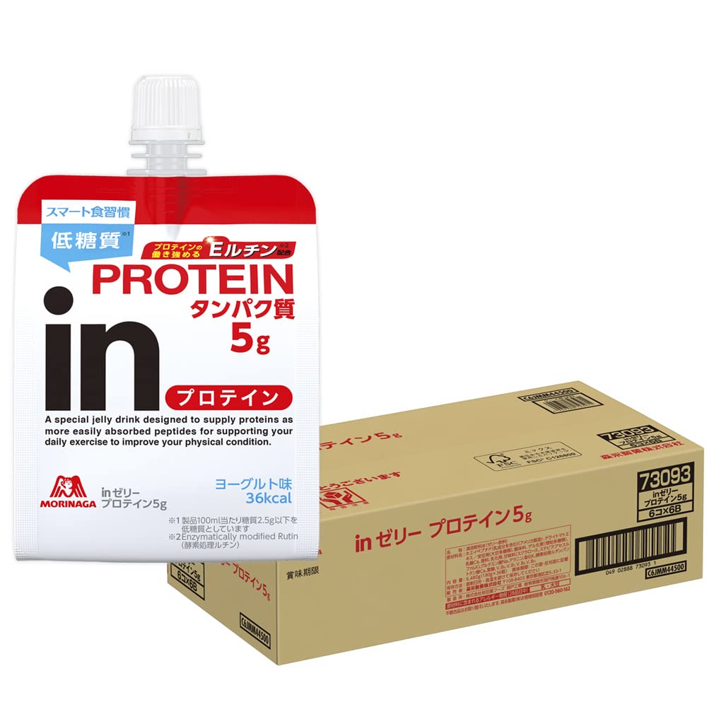 inゼリー プロテイン5g ヨーグルト味 (180g×36個) プロテイン タンパク質 低糖質 脂質ゼロ ホエイプロテイン 10秒チャージ ホエイペプチド5,000mg配合 糖質2.2g 36kcal