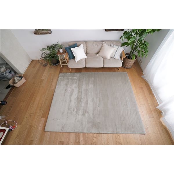 ラグ マット 絨毯 約幅190×長さ240cm フェザーグレー 洗える 滑り止め 低反発 高反発 ホットカーペット対応 トシシミズ