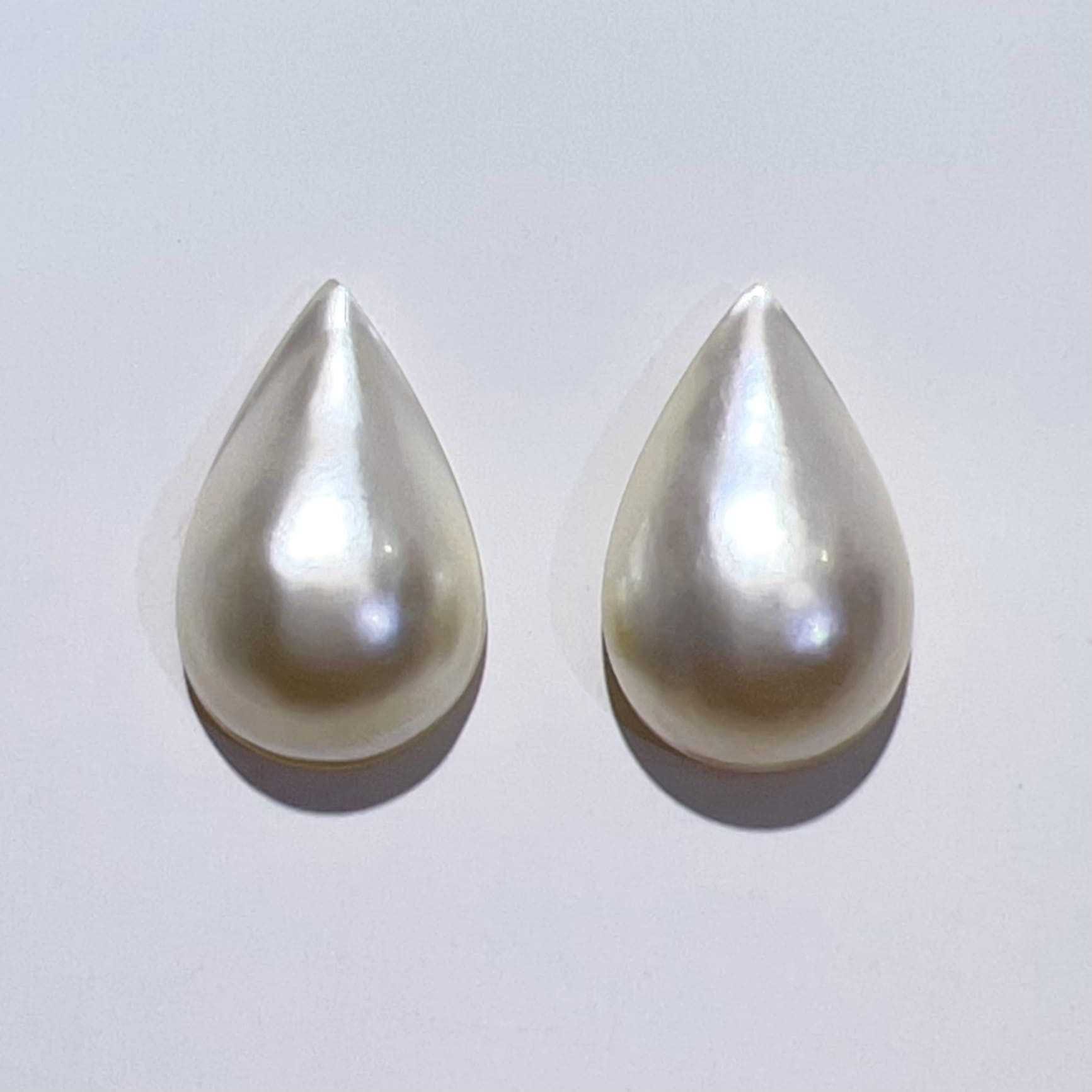 Pt900 南洋 ペアシェイプ マベパール ピアス 天然 本真珠 3.3g ホワイト レディース アクセサリー キャッチ・スタッドピアス 新品・未使用品 2 aua15625061214