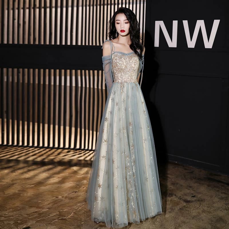 イブニングドレス カラードレス 演奏会用ドレス グリーン プリンセスライン 演奏会用ドレス カラードレス 舞台衣装 ステージ衣装 Aライン プリンセスライン ロングドレス 長袖 吊りスカート ワンピー