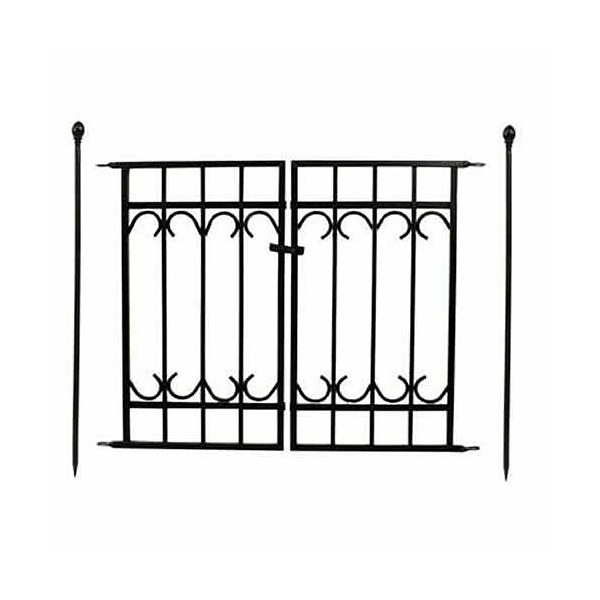 住まいスタイル アイアンフェンス パークアベニュー ゲートセット ブラック IPN-7022G-SET メーカー直送