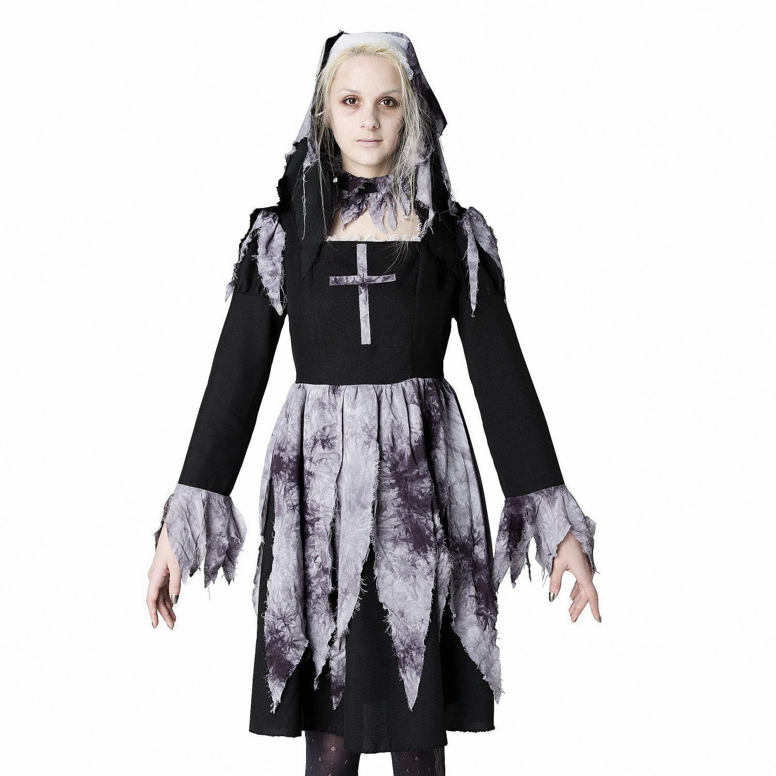 ハロウィン コスプレ セクシー修道女 ゴスロリ 十字架 恐怖 ナン 衣装