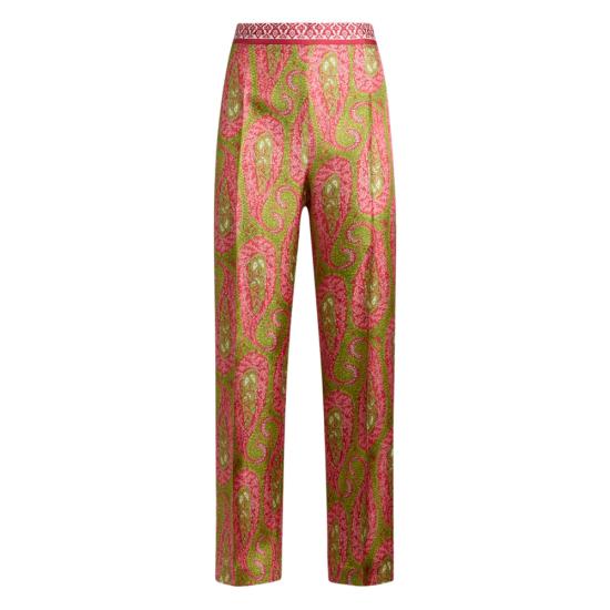 ETRO Women Cropped Pants 99SPSJ0 WREA0069 X0896 GREEN PINK