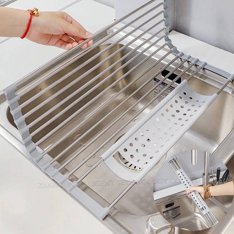 ステンレス製の折りたたみ式食器棚,食器洗い機,乾燥ラック,キッチンシンクホルダー,オーガナイザーホルダー,プレート収納