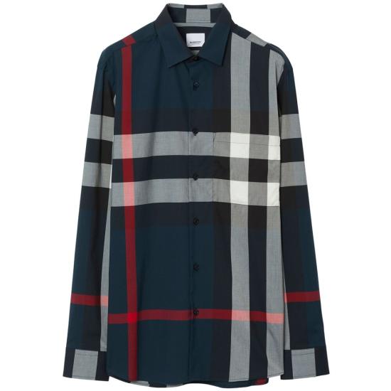 BURBERRY Men Shirts 8073216 SUMMERTON A1960 BLUE RED