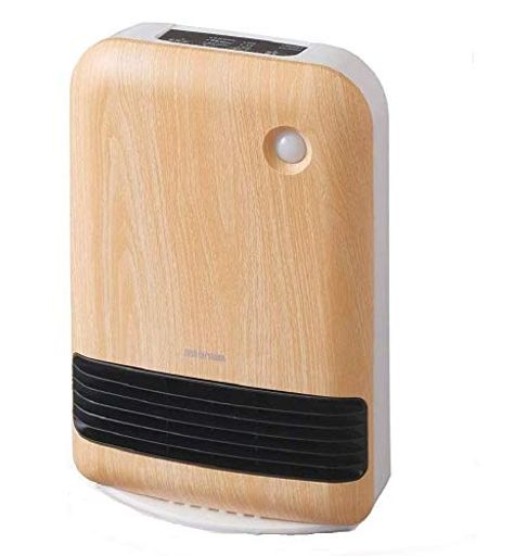ヒーター セラミックファンヒーター 暖房器具 電気 足元 小型 温風 省エネ 脱衣所 人感センサー付き 大風量 木目調 ナチュラルブラウン JCHM-12TD4-NTM