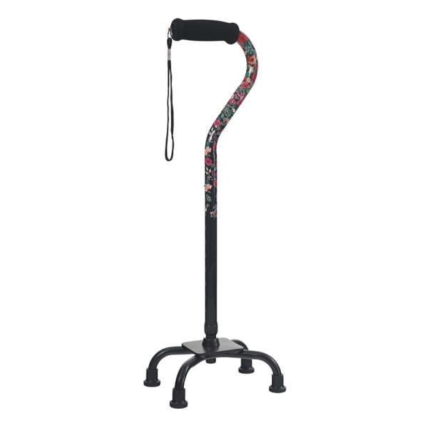 杖 4点杖 女性用 婦人 レディース ステッキ 安定 安心 軽量 伸縮 高さ変更 変えられる 調整 調節 長さ おしゃれ 花柄 老人 お年寄り 高齢者 8,276円