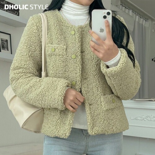 [メガ割りSALE]キルト裏地ボアノーカラージャケット・p444940