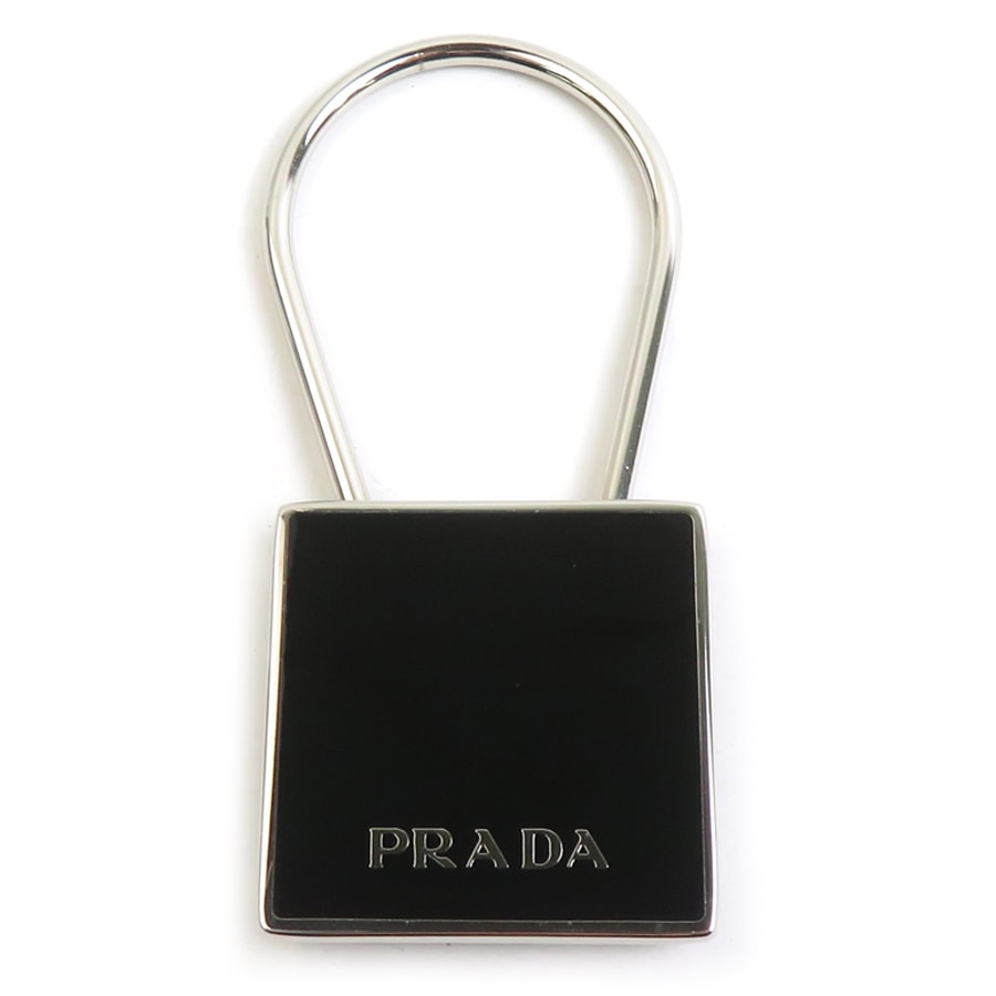 プラダ PRADA キーリング メタル ブラック/シルバー ユニセックス 56659a