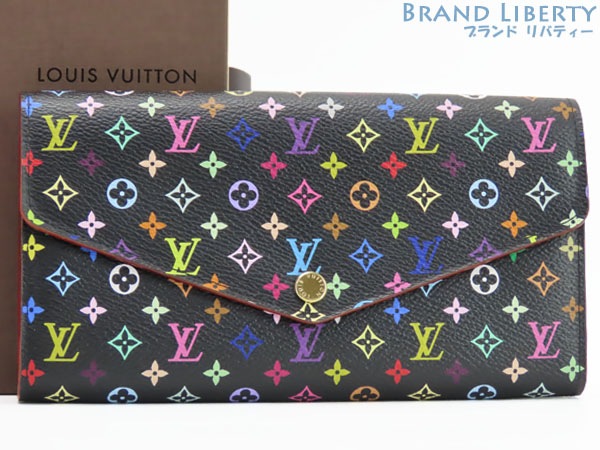 Louis Vuitton新品同様ルイヴィトンモノグラムマルチカラーポルトフォイユサラ二つ折り長財布ノワールブラックピンクM60668