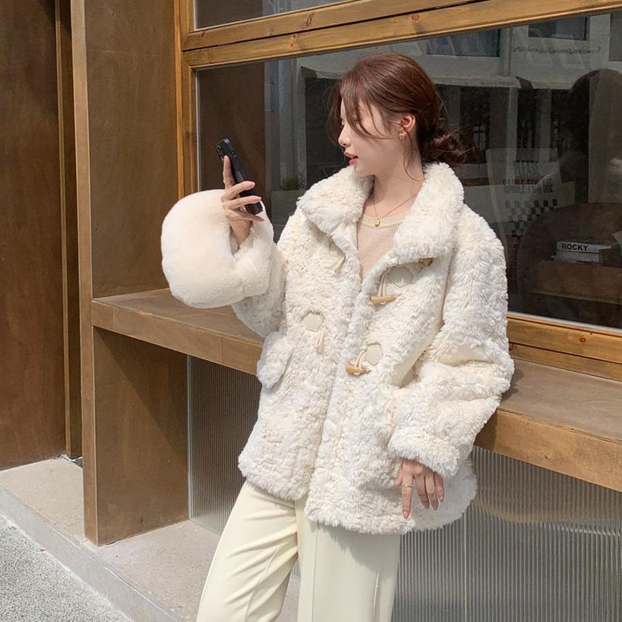 ラムファーコート新作厚手ラムファーショートコート アウター ジャケットEC1701