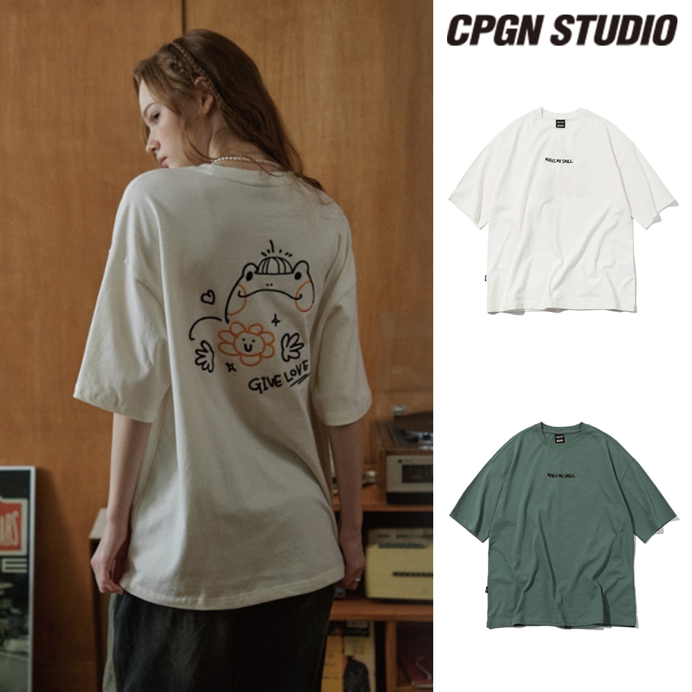【CPGN STUDIO】 Frog Pop Embroidery Short Sleeve T-shirt
