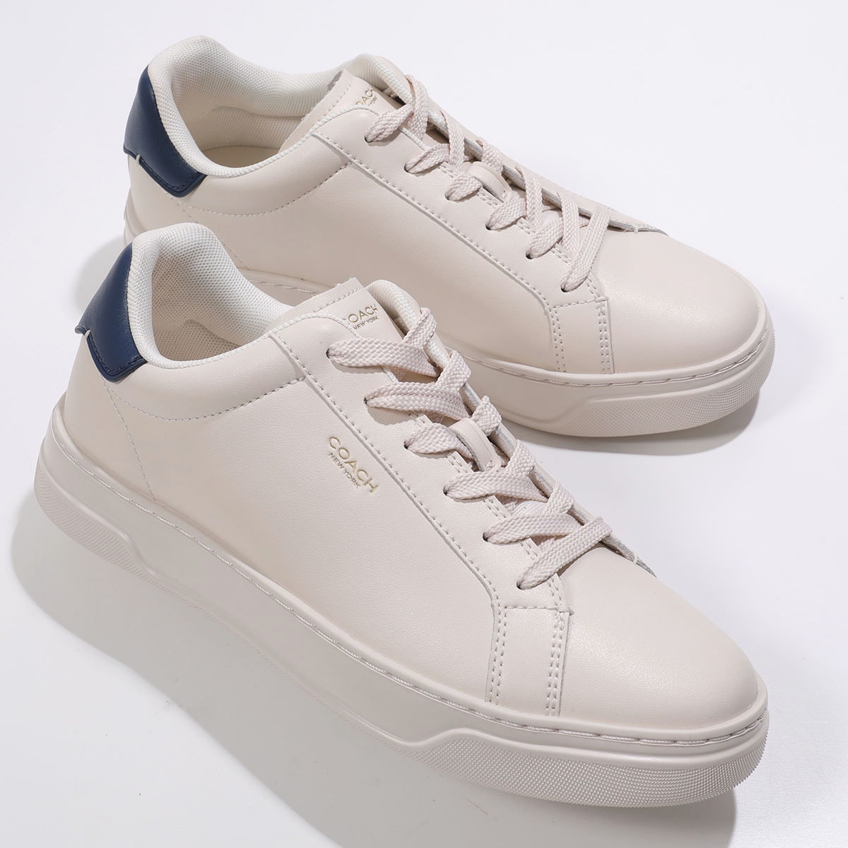 COACH コーチ スニーカー HIGH LINE LTR SNK ハイ ライン CZ078 メンズ レザー ローカット ロゴ シューズ 靴 XJF/DEEP-BLUE/CHALK 【mega】